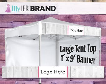 IFR LLR 1' x 9' Large Tent Top Vinyl Banner - White Wood