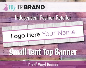 IFR LLR 1' x 4' Small Tent Top Vinyl Banner - White Wood