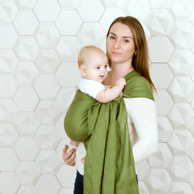 Sæson smøre Fitness Natural linen ring sling baby wrap carrier Woven 【送料込】