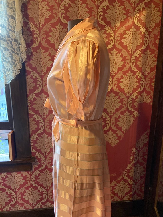 Pink striped hostess dress 1930’s 1940’s - image 3