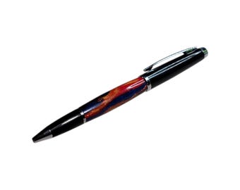 Geta ballpoint - Oil Slick acrylic with Black and Chrome hardware