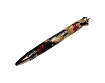 Cat twist pen, Gold, Red and Black with Gold Hardware