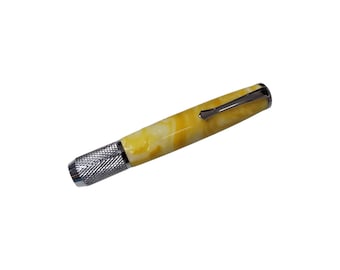 Chalk Holder, Yellow & White with Chrome Hardware