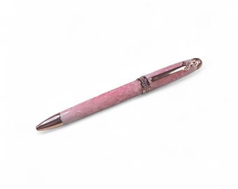 Breast Cancer Awareness ballpoint - Pink acrylic with Copper hardware and Pink Swarovski® Crystals