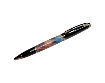 Geta ballpoint - Yellow, pink and blue acrylic with Gunmetal and Gold hardware