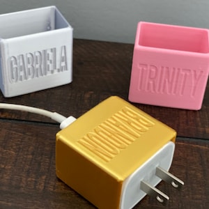 Personalized iPhone 20W Power Adapter - Charger Box Plug - Phone Charm - Small Gifts - 3D Printed