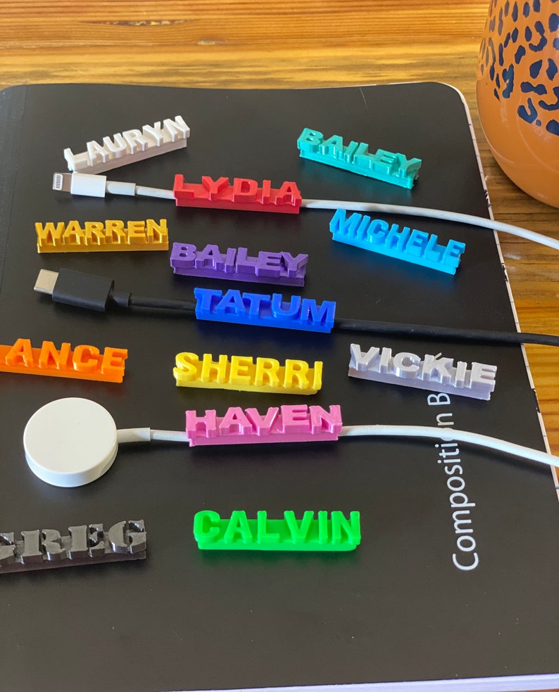 Personalized Charger Cable Name Tag Phone Charm 2.8mm Etsy
