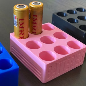 Personalized 18650/21700 Battery Storage Organizer: 3D Printed
