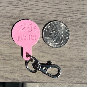 ALDI Quarter Keychain for ALDI Quarter - Cart Key Coin - Small Gift - Cart Key Cart Token - Key Chain - 3d Printed.