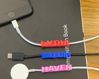 Personalized Charger Name Tag: iPhone & Android Cord Label