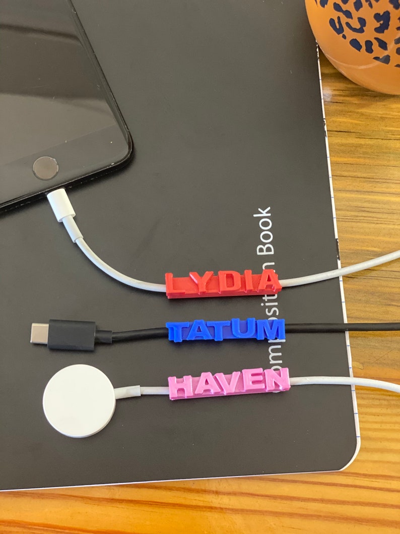 Personalized Charger Cable Name Tag Phone Charm 2.8mm Etsy