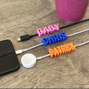 Personalized Charger Name Tag - Phone Charm - All iPhones - Android/ Phone Accessories - Cable Label - Small Gifts