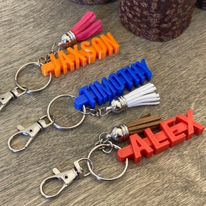 Personalized 3D Name Key Chains - Custom Keychain - Small Gifts - Keyring