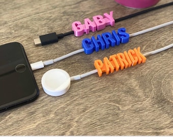 Next Day Shipping - Personalized Name Tag/Phone Charm - All iPhones - Android - Phone Accessories - Cable Label