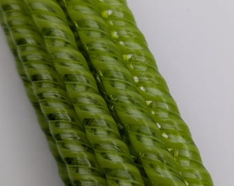 UK Handmade 104COE Glass Rod/ Cane/ Murrini Green Clear White LOT53