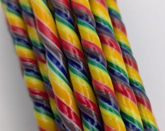 UK Handmade 104COE Glass Rod/ Cane/ Murrini Solid Rainbow LOT54