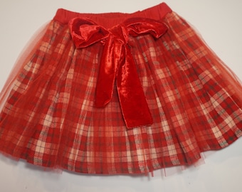 Red Plaid Holiday Tutu skirt