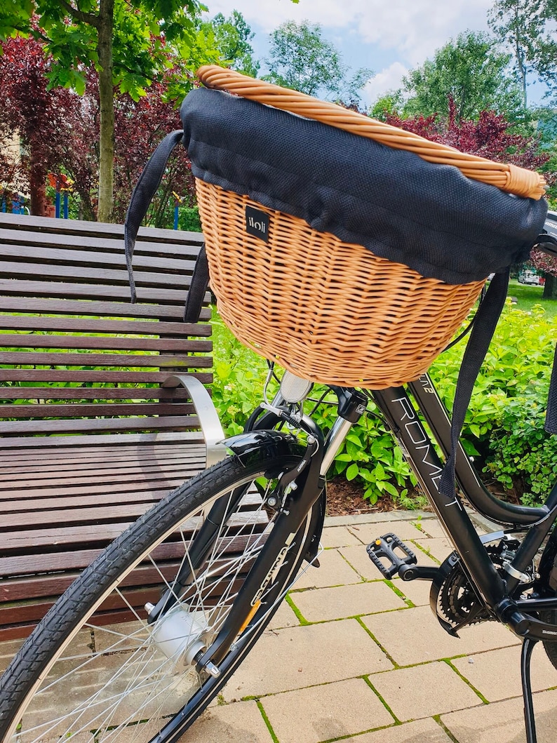 Bike basket Black COVER wicker bike basket shopping basket Etsy