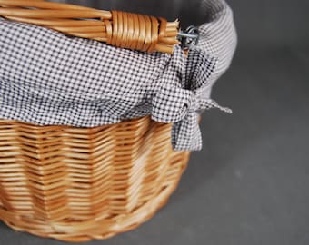 Bike basket + COVER, Bicycle basket, wicker basket