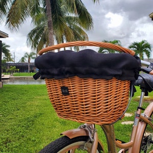 Bike basket +Black COVER, wicker bike basket, shopping basket, bike bag, white bike basket, bicycle basket, handmade bicycle basket