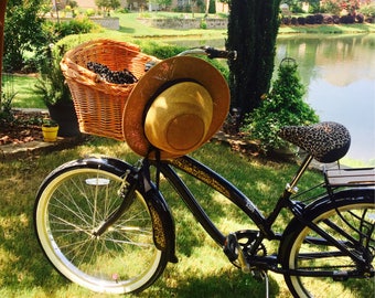 Bike basket, Brown wicker bike basket, bicycle basket, wicker basket, handmade bicycle basket