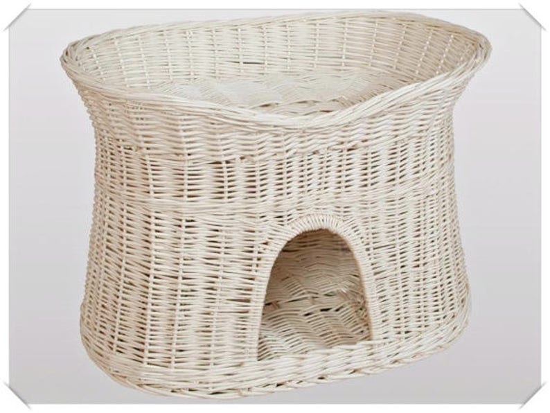 dog cave dog basket Wicker pet bed cat basket with cushions dog bed pet furniture cat cave