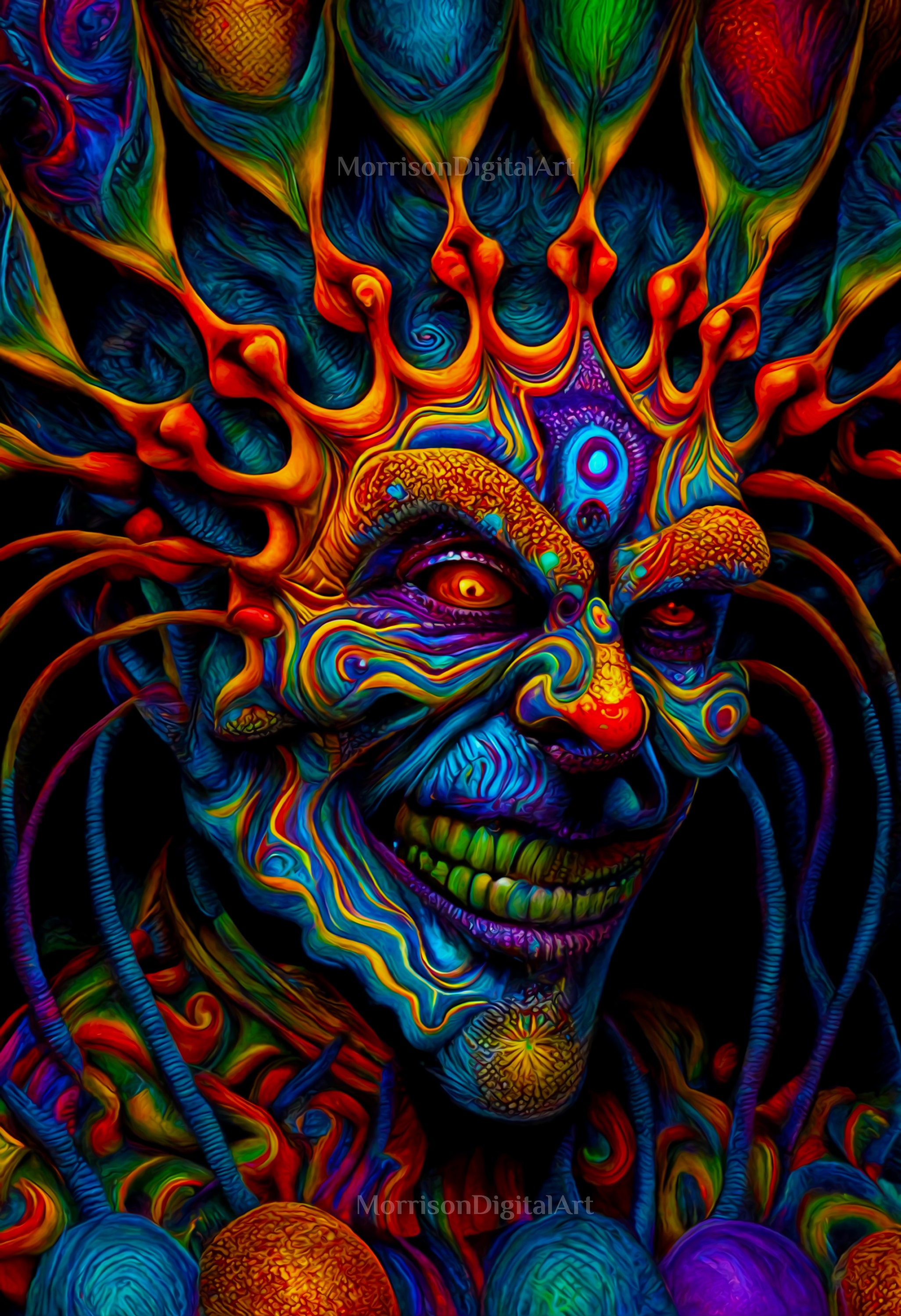 Surreal Psychedelic Entity Art Psychedelic Art Wall Art Etsy UK