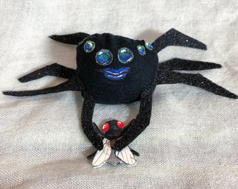 Drawlloween Huntress Spider plush - OOAK Art Doll