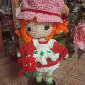Strawberry Shortcake Crochet Doll Plushie Amigurumi Handmade Crochet Birthday Gift