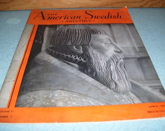 Vintage American Swedish Monthly Magazine March 1937.