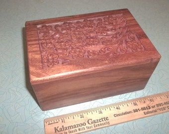 Vintage India made wood carved decorative box