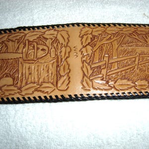 Vintage Hand Tooled leather Bifold Wallet
