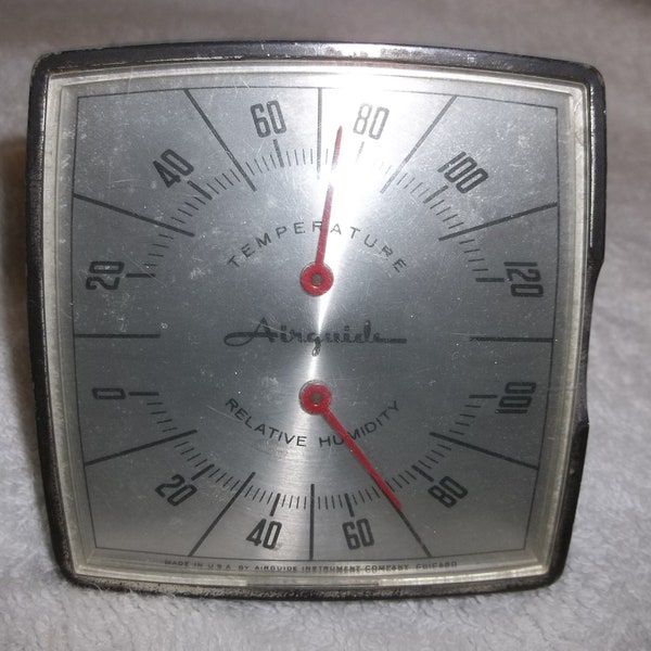 Vintage Airguide desktop or wall mount temperature/humidity instrument