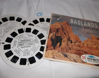 Vintage View Master three dimensional Badlands National Monument reels edited by Lowell Thomas