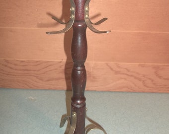 Vintage wood and metal jewelry stand