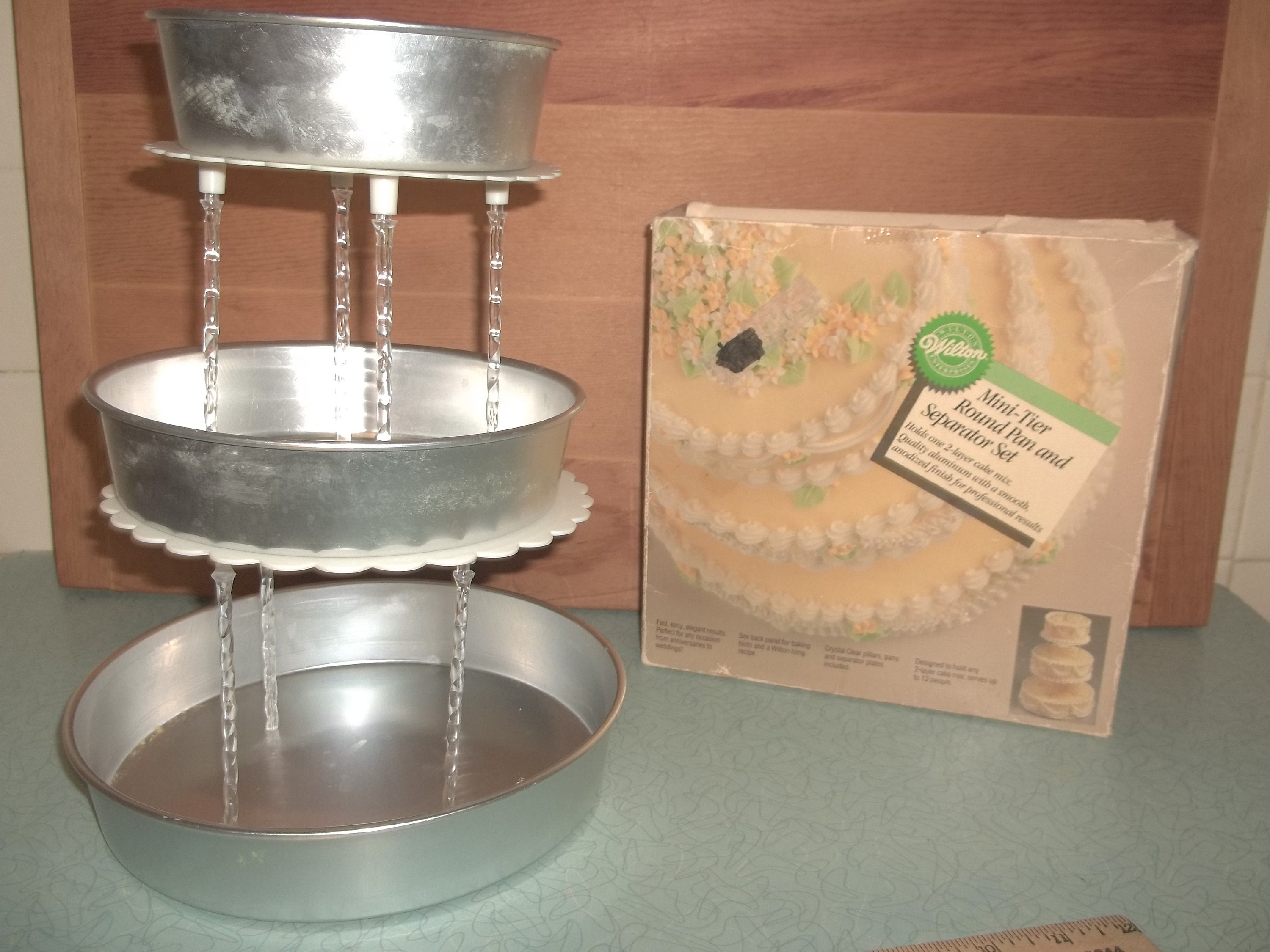 Vintage Wilton MIni tier round cake pan and separator set. Etsy
