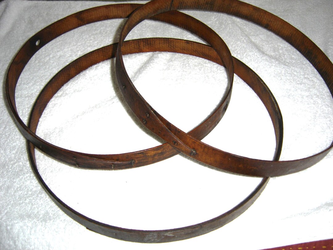 Three Rare Vintage Wooden Barrel Lid Rings or Bands - Etsy