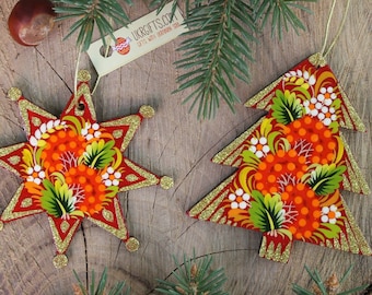 Ensemble de décorations de Noël en bois, décorations d'arbres de figurines, décorations de Noël durables, décorations d'arbres