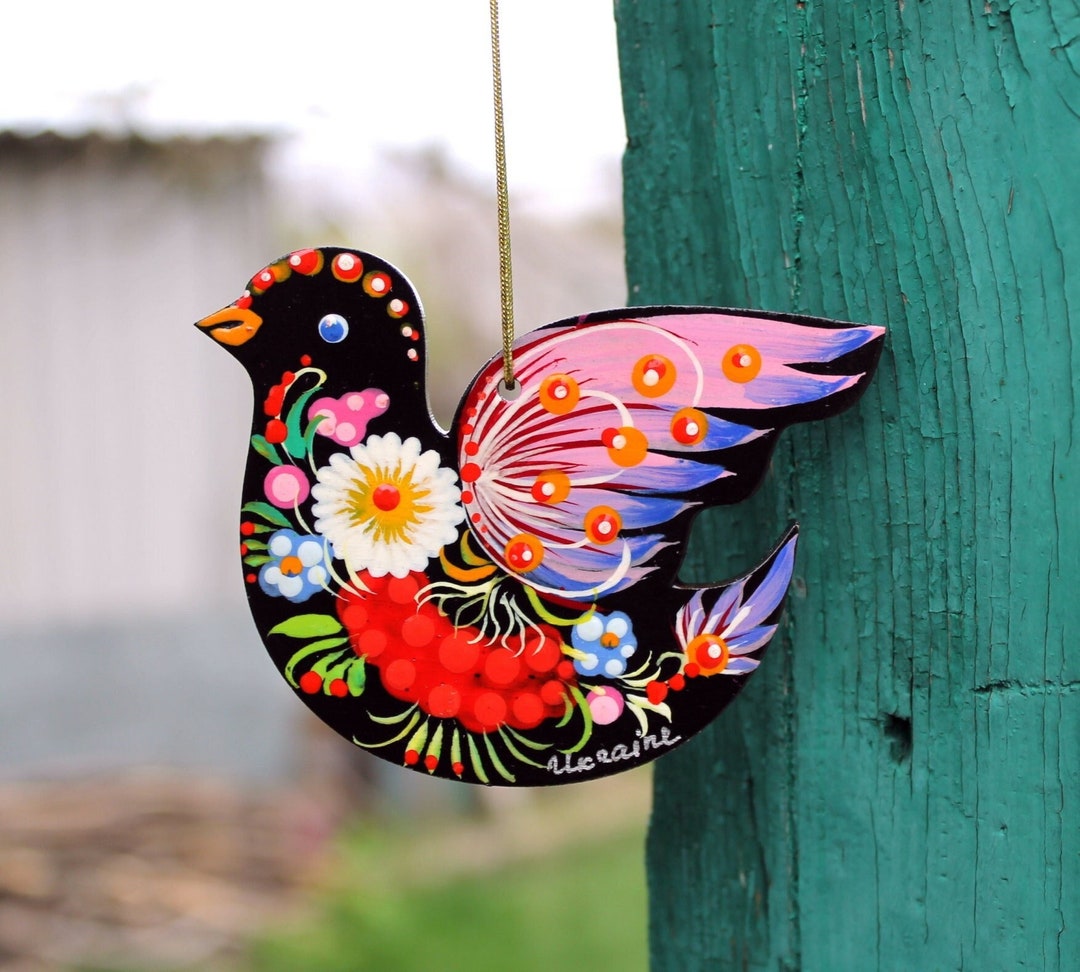 8 Pendenti Uccello In Legno - Decorazioni Per Pasqua, Casa E Finestre - Foto 11