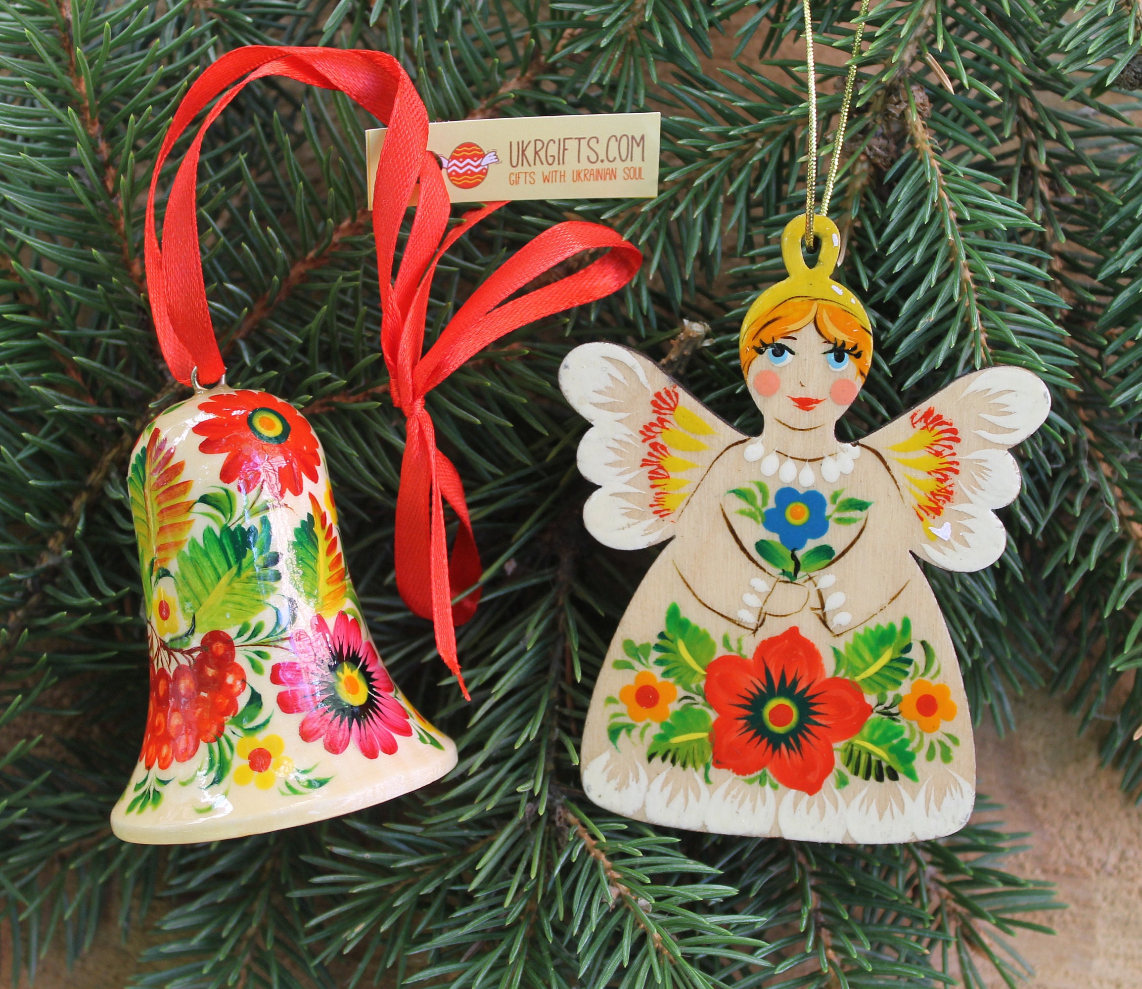 Wooden Christmas Ornaments, Set (christmas Angel and Christmas Wooden Christmas Ornaments, Set (christmas Angel and Christmas