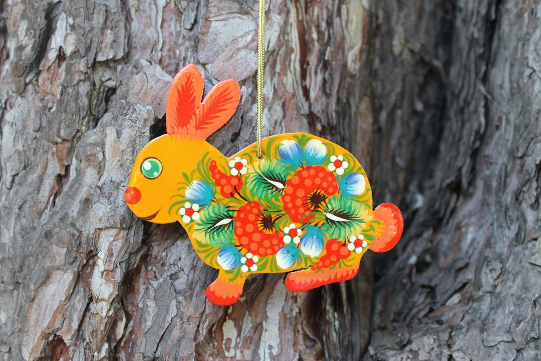 Rabbit Easter Decorations - Ukrainian Hand Painted Bunny Easter ...