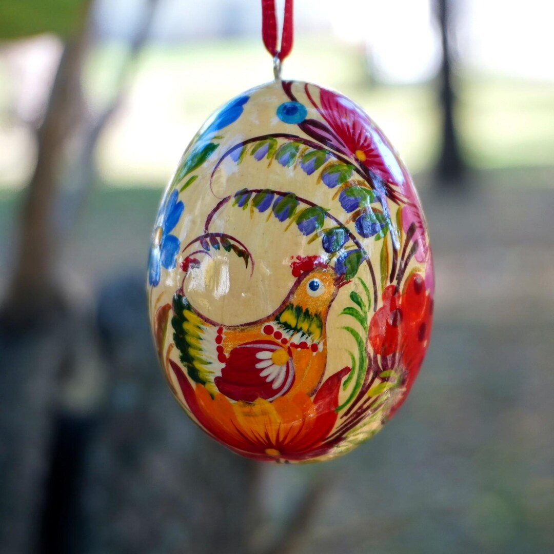 Hand Painted Easter Egg Floral Chicken Pattern Ukrainian Easter Eggs ...