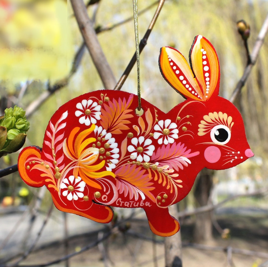 10PCS Lapins en Bois à Peindre, Bricolage Décoration de Lapin de Pâques,Lapin Kit de Décoration contient Pompons Colorés et Yeux Roulés, Loisirs