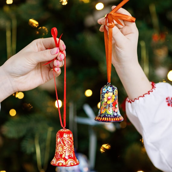 Ukrainian Traditional Christmas Bell Ornaments Hand Painted - Etsy