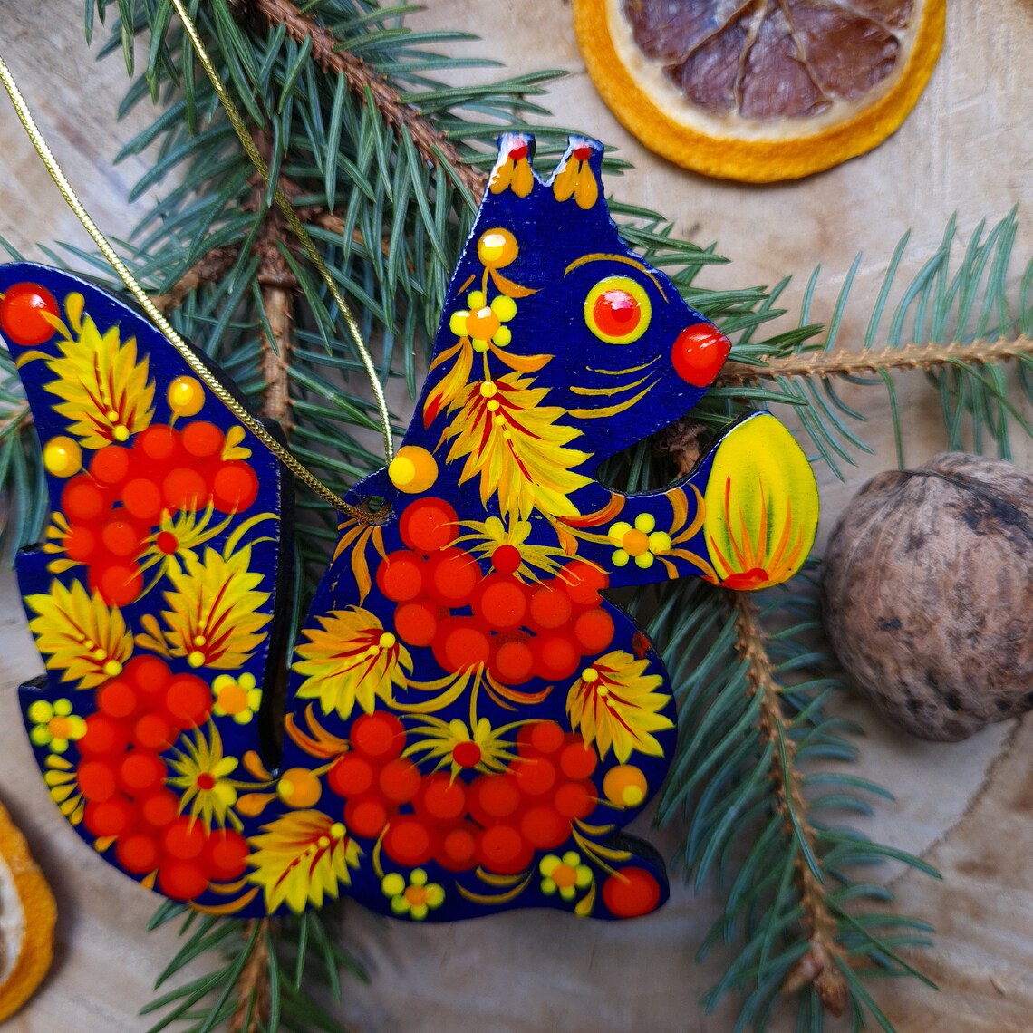 Animal Christmas Tree Decorations Set Squirrel Rabbit Etsy