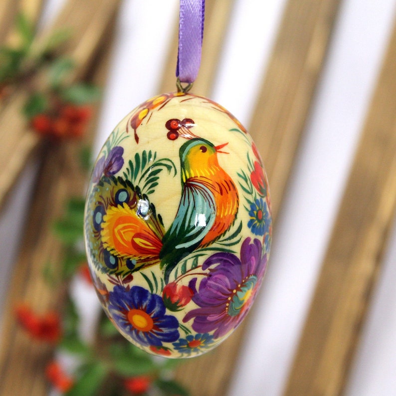 Ukrainian Easter Eggs Made of Wood and Hand Painted in Petrykivka ...