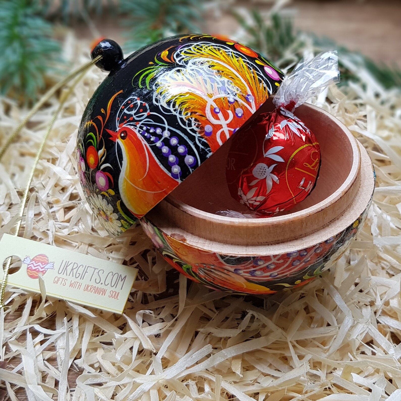 Hand Painted Christmas Balls Exclusive Openable Wooden With - Etsy