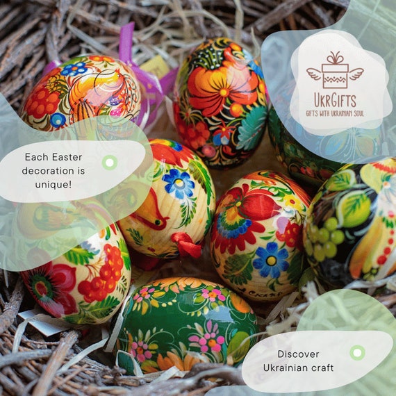 Hand Painted Wooden Chicken Original Wooden Easter Ornaments