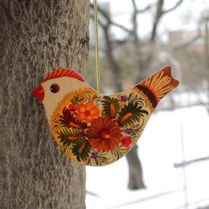 Ukrainian Bird Easter ornament - original hand painted birds decorations Easter bird wooden decorations, traditional Ukrainian Handicraft
