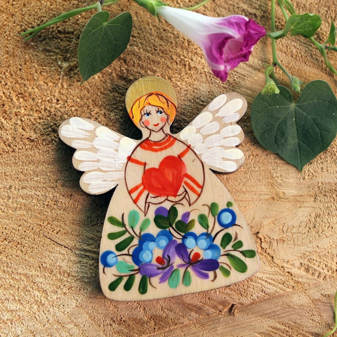 Angel Fridge Angels Wooden Figures Pretty Angels